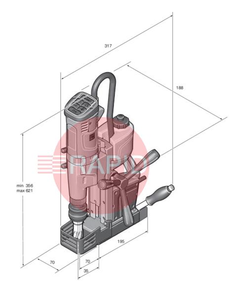 72707261  FEIN KBU 35 PQW Universal Magnetic Drill Max 35mm w/ Powerful Permanent Magnet